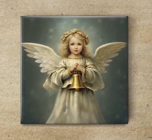 Vintage Christmas angel - tile trivet