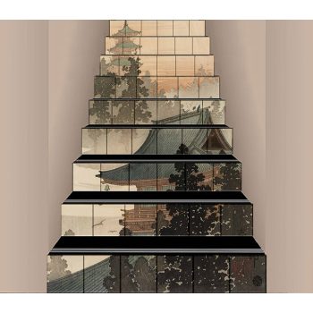 Homloklap csempe lépcsőre - Japán pagoda