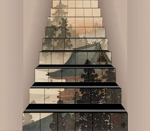 Homloklap csempe lépcsőre - Japán pagoda