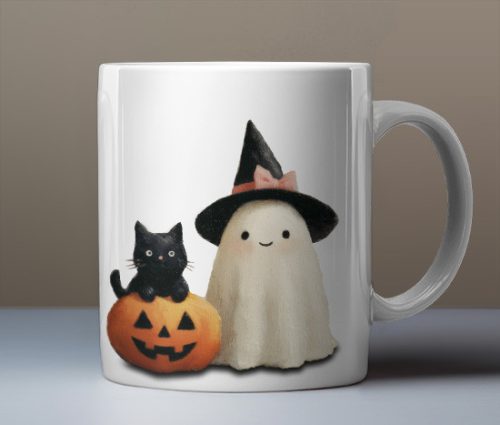 Halloween szellemes bögre