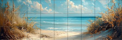 Kilátás a partról - mozaik csempe
