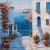 Mediterranean Tile Mural – Whitewashed Alley with Sea View