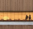 silhouetted cowboys on horses at sunset with desert background – western ceramic tile mural