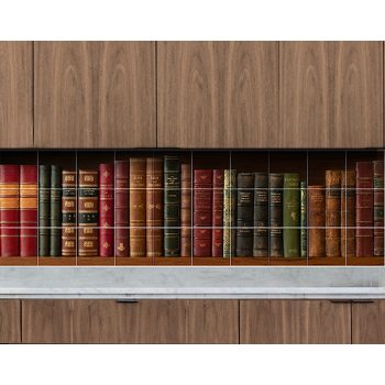 Ceramic tile mural - bookshelf