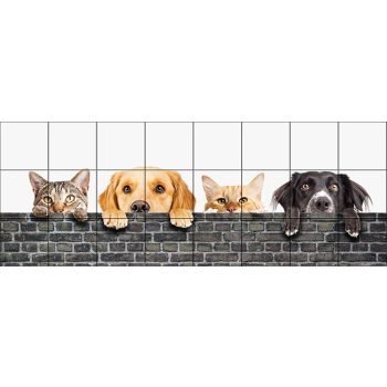 Ceramic tile mural - Cats and dogs Ceramic tile mural - Cats and dogs