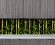 Tile mural with vibrant bamboo stalks and natural green leaves