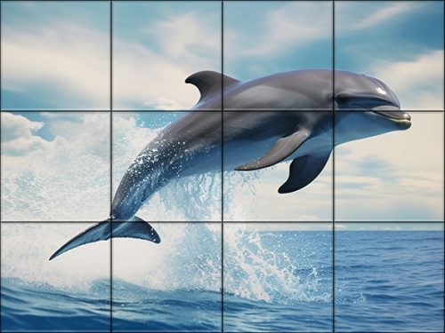 Fürdőszoba csempe mozaik delfines
