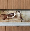 Tile mural - birds -swallows 