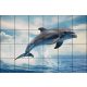 Tile mural - water world - curious dolphins 