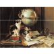 Ceramic tile mural - farm - Kitten Family and Globe 