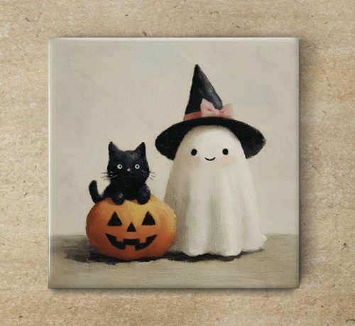 Halloween szellem dekorcsempe