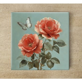 Roses - ceramic tile trivet