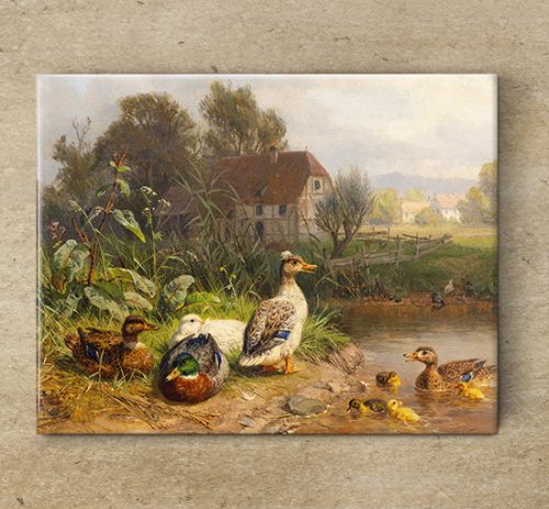 Tile trivet - pets - domestic ducks II.