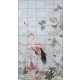Flamingos and tropical birds among pastel plants – elegant tile mural
