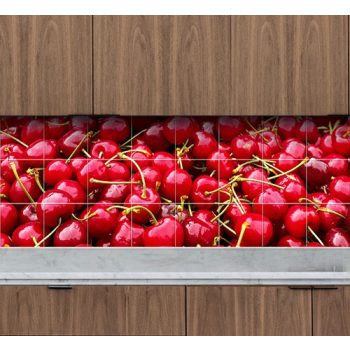 Ceramic tile mural - cherries