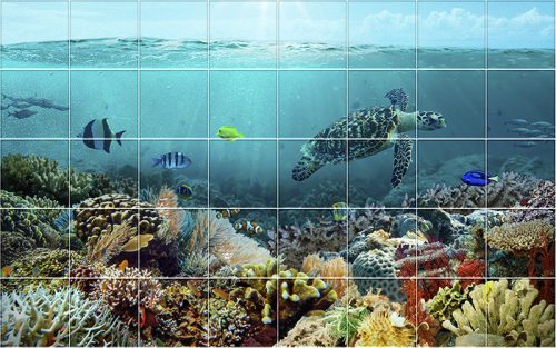 Tile mural - coral reef IV.