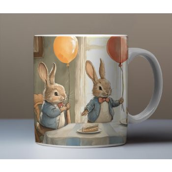 Rooster and chicken mug set of 3 mugs