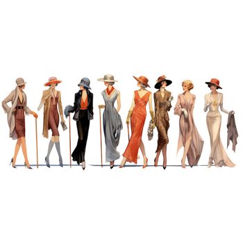 Divat bögre az 1920-as évek divatképeivel