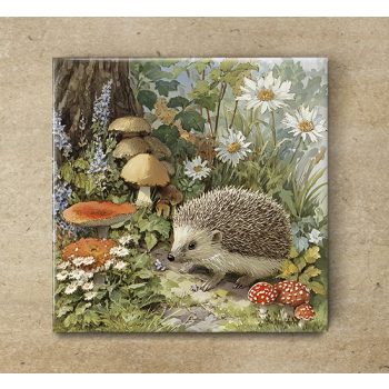 Tile mural - wildlife -hedgehog II.  Tile mural - wildlife -hedgehog II.