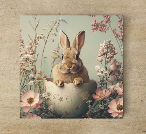 Easter rabbit in the egg - tile trivet