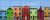 Ceramic tile mural - colorful houses 