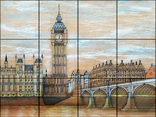 Tile mural - building - Big Ben 