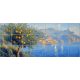 ceramic tile mural with mediterranean landscape orange tree and sea