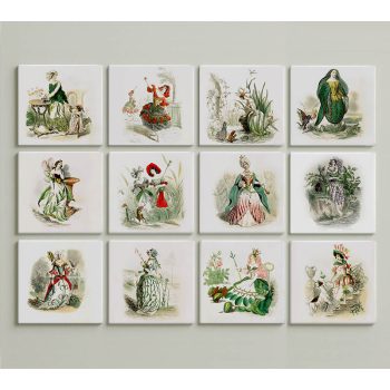 Ceramic tile mural - set of decoration tiles - 12 pcs  Ceramic tile mural - set of decoration tiles - 12 pcs