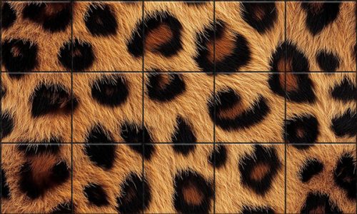 Leopard fur ceramic tile mural 100x60