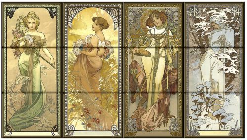 Ceramic tile mural - Mucha 