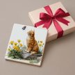 Cat with butterfly and dandelion - ceramic tile trivet