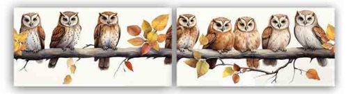 Owl patterned border tile (2 pcs)
