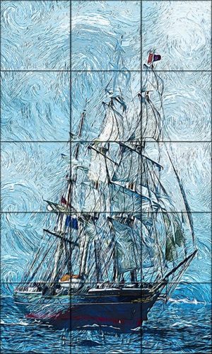 hajós csempe mozaik csempekép