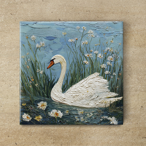 Ceramic tile mural - birds -rusty tail 