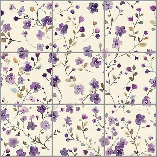 Tile mural with lavender
