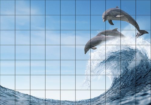Fürdőszoba csempe mozaik delfines 200 x 140 cm