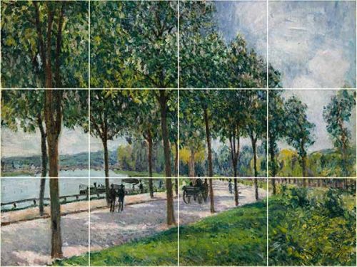 Ceramic tile mural - summer at the lake