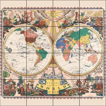 Tile mural - antique map  Tile mural - antique map