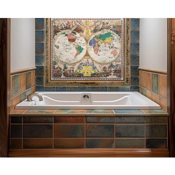 Tile mural - antique map