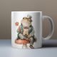 Frog with hat and flower mug