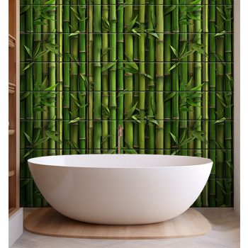 Bamboo tile mural to bathroom