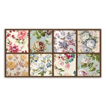 Vintage flower patterned border tile