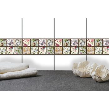 Vintage flower patterned border tile