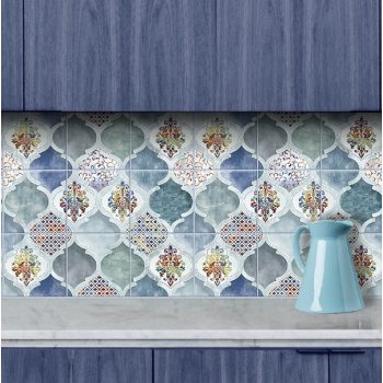 Moroccan tile mural - Turquoise