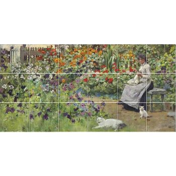 Ceramic tile mural - idyll in the garden Ceramic tile mural - idyll in the garden