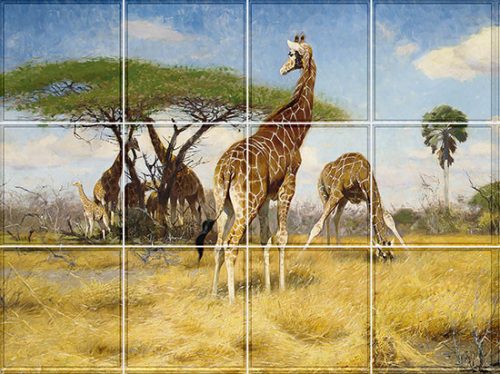 Tile mural - wildlife -giraffe 