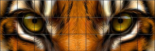 Ceramic tile mural - Eyes of a tiger