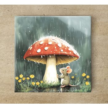 Mouse under a mushroom - ceramic tile trivet Mouse under a mushroom - ceramic tile trivet