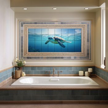 Ceramic tile mural - dolphin