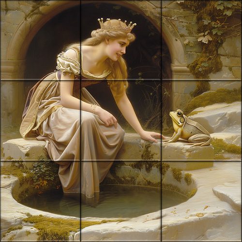 Békakirály - mesejelenet mintás fali csempe
